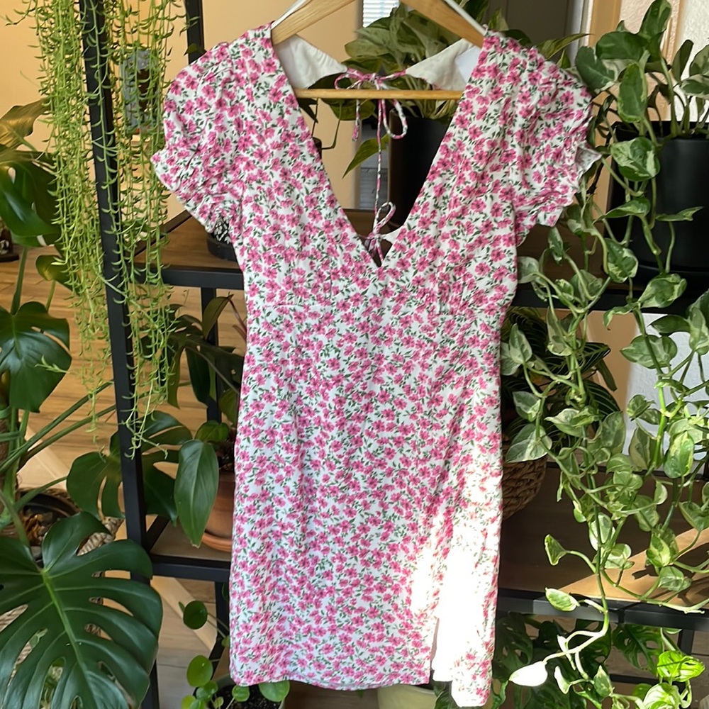 Skyler+Madison womens pink floral shirt dress small